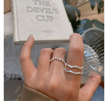 Irregular Alloy Open Ring / Wavy Layered Alloy Open Ring SpreePicky