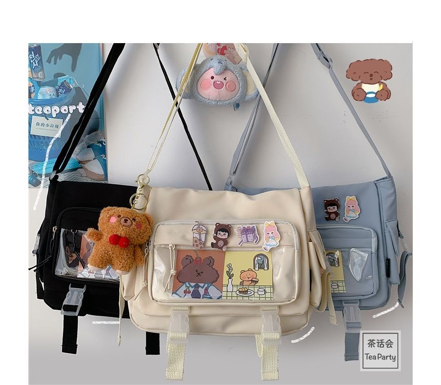 PVC Panel Multi-Pocket Crossbody Bag / Bag Charm / Set SpreePicky