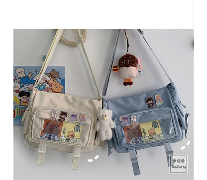 PVC Panel Multi-Pocket Crossbody Bag / Bag Charm / Set SpreePicky