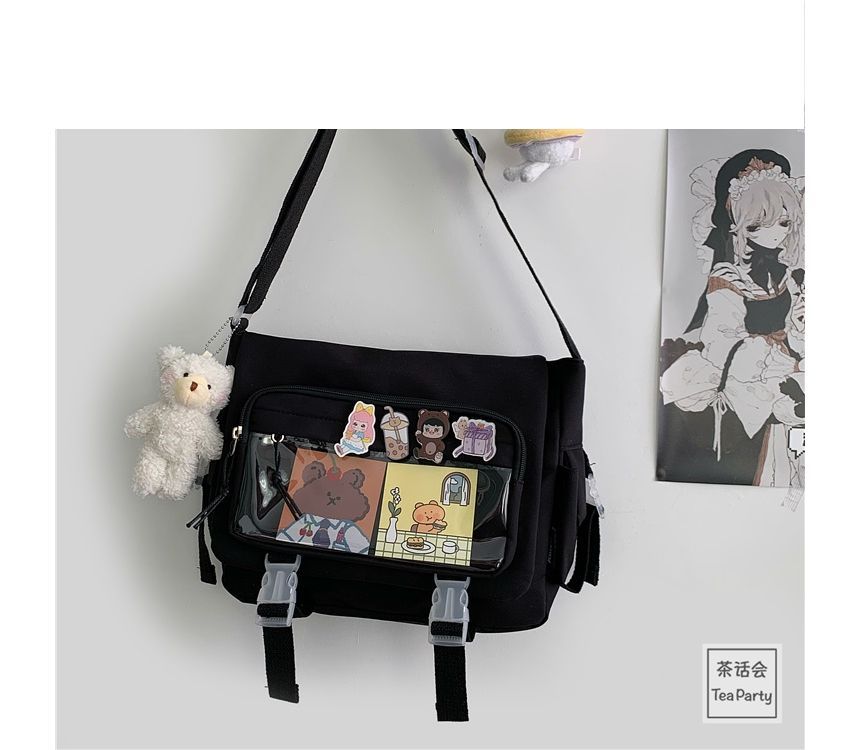 PVC Panel Multi-Pocket Crossbody Bag / Bag Charm / Set SpreePicky