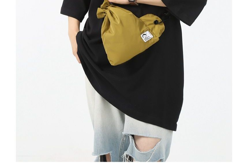 Drawstring Applique Bucket Bag mySite