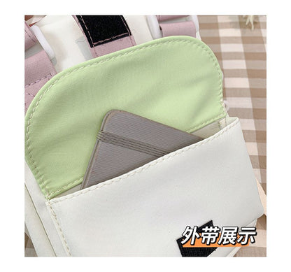 Heart Embroidered PVC Panel Crossbody Bag mySite