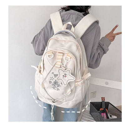 Cartoon Embroidered Multi-Pocket Backpack mySite