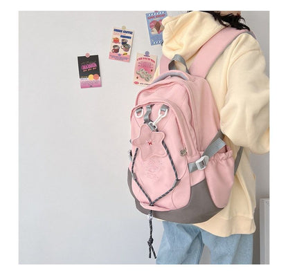 Cartoon Embroidered Multi-Pocket Backpack mySite