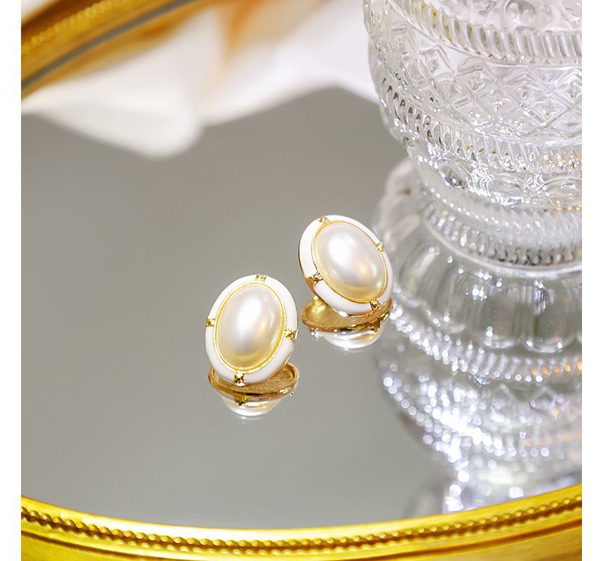 Oval Pearl Earring SpreePicky