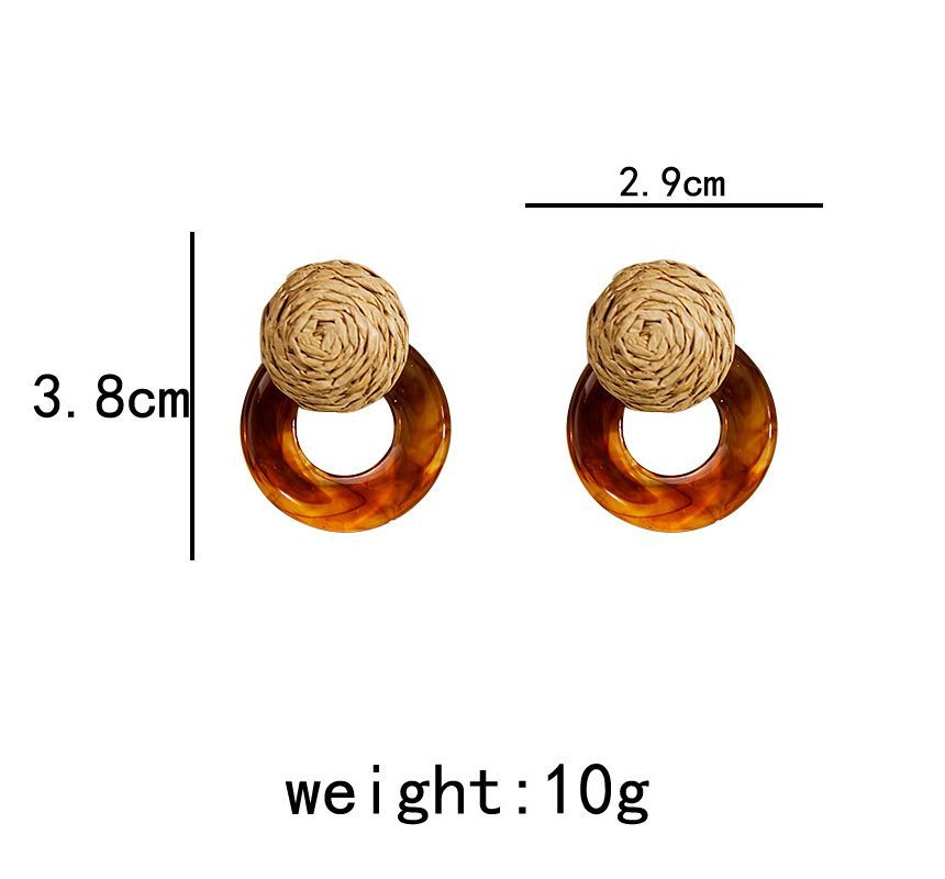 Resin Round Woven Earring SpreePicky