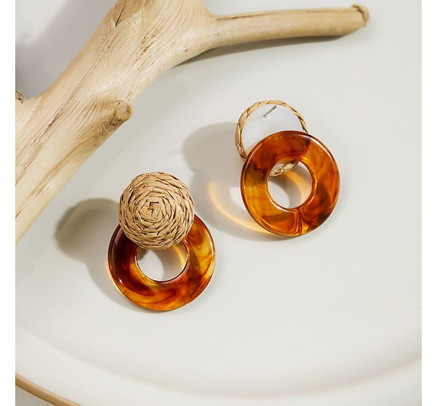 Resin Round Woven Earring SpreePicky