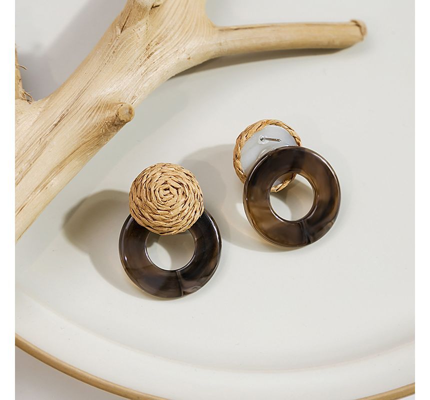 Resin Round Woven Earring SpreePicky