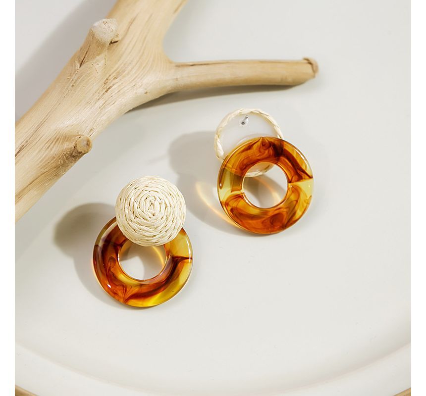 Resin Round Woven Earring SpreePicky