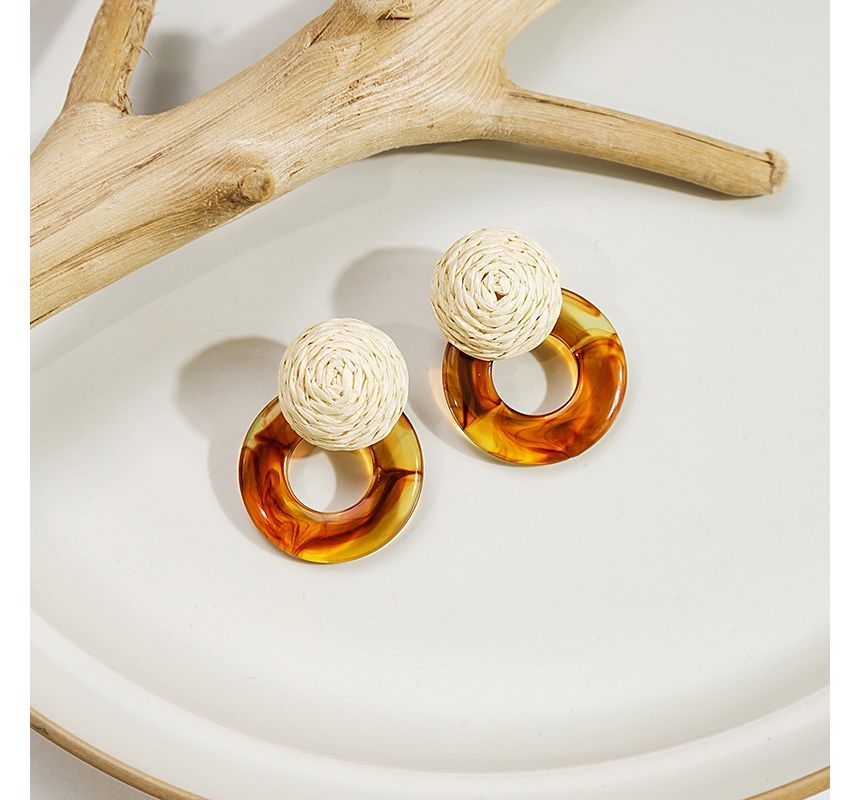 Resin Round Woven Earring SpreePicky