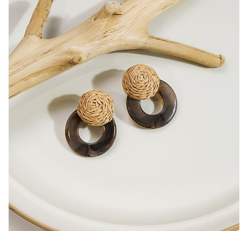 Resin Round Woven Earring SpreePicky