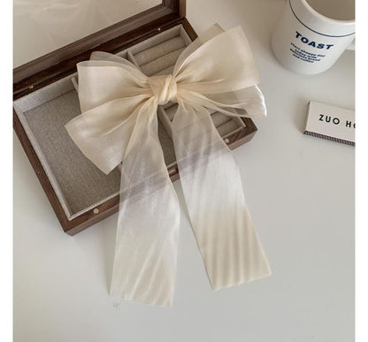 Plain Bow Mesh Hair Clip SpreePicky