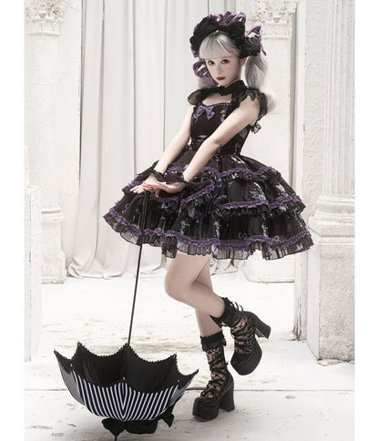 Lolita Cap-Sleeve Mesh Tiered A-Line Dress mySite