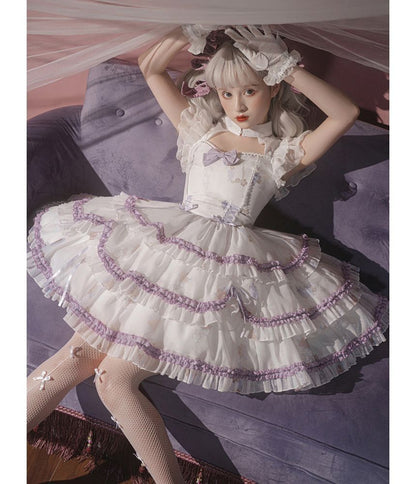 Lolita Cap-Sleeve Mesh Tiered A-Line Dress mySite