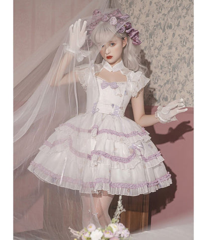 Lolita Cap-Sleeve Mesh Tiered A-Line Dress mySite