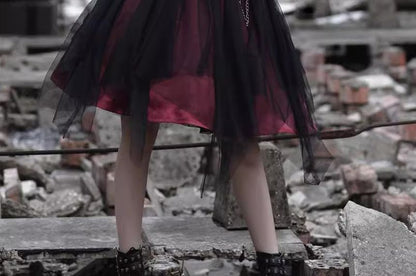 Lolita Long-Sleeve Off Shoulder Top / High Waist A-Line Skirt / Lace Socks (Various Designs) mySite