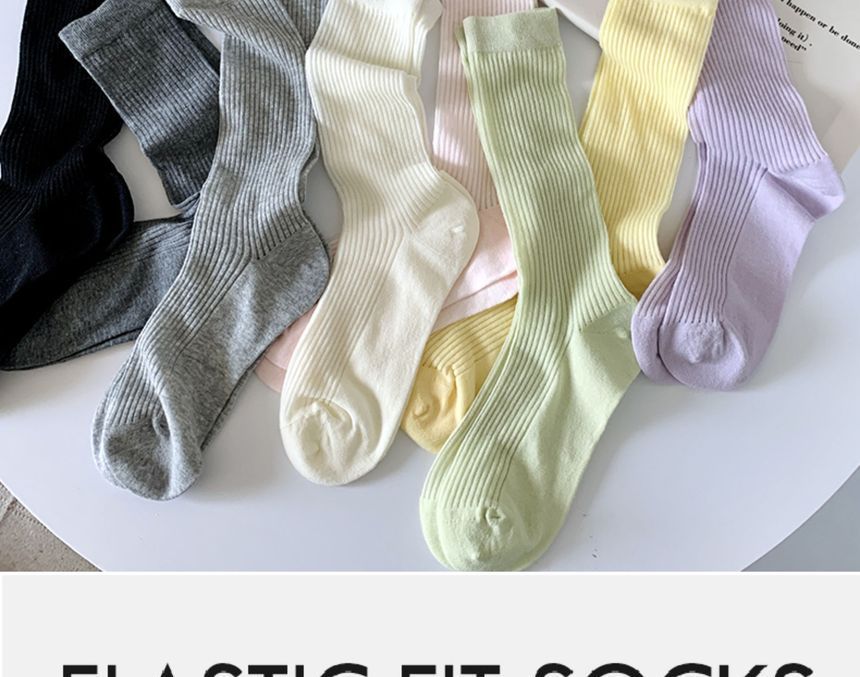 Ribbed Plain Socks SpreePicky