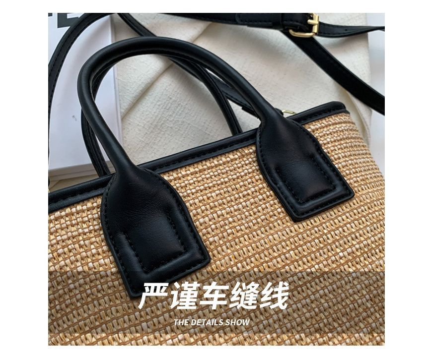 Top Handle Straw Crossbody Bag SpreePicky