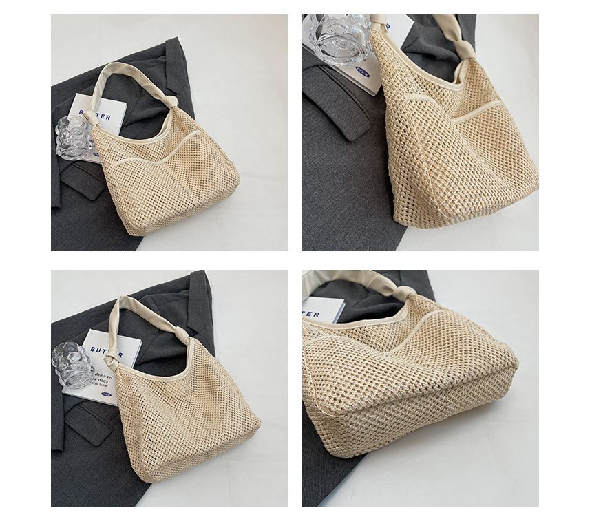 Set: Straw Tote Bag + Faux Leather Pouch SpreePicky