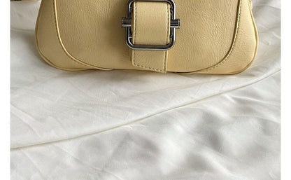 Plain Buckled Panel Shoulder Bag SpreePicky