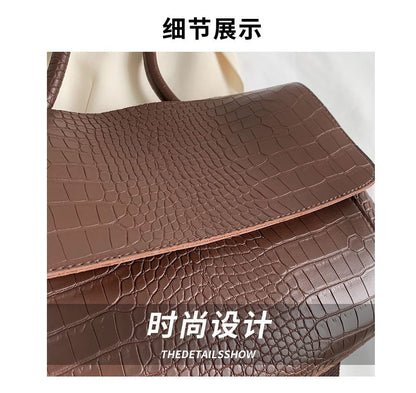 Crocodile Grain Flap Tote Bag SpreePicky