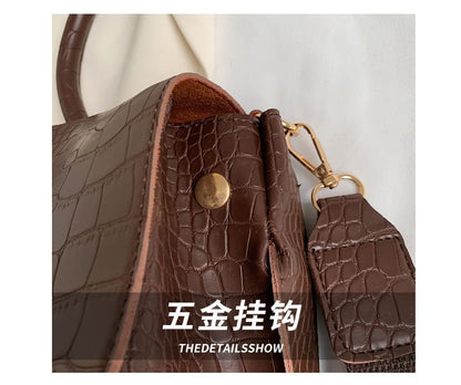 Crocodile Grain Flap Tote Bag SpreePicky