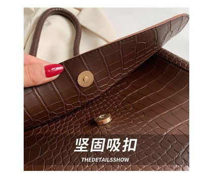 Crocodile Grain Flap Tote Bag SpreePicky