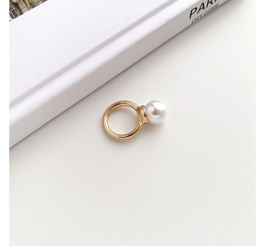 Faux Pearl Alloy Scarf Ring SpreePicky