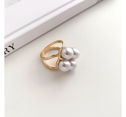 Faux Pearl Alloy Scarf Ring SpreePicky