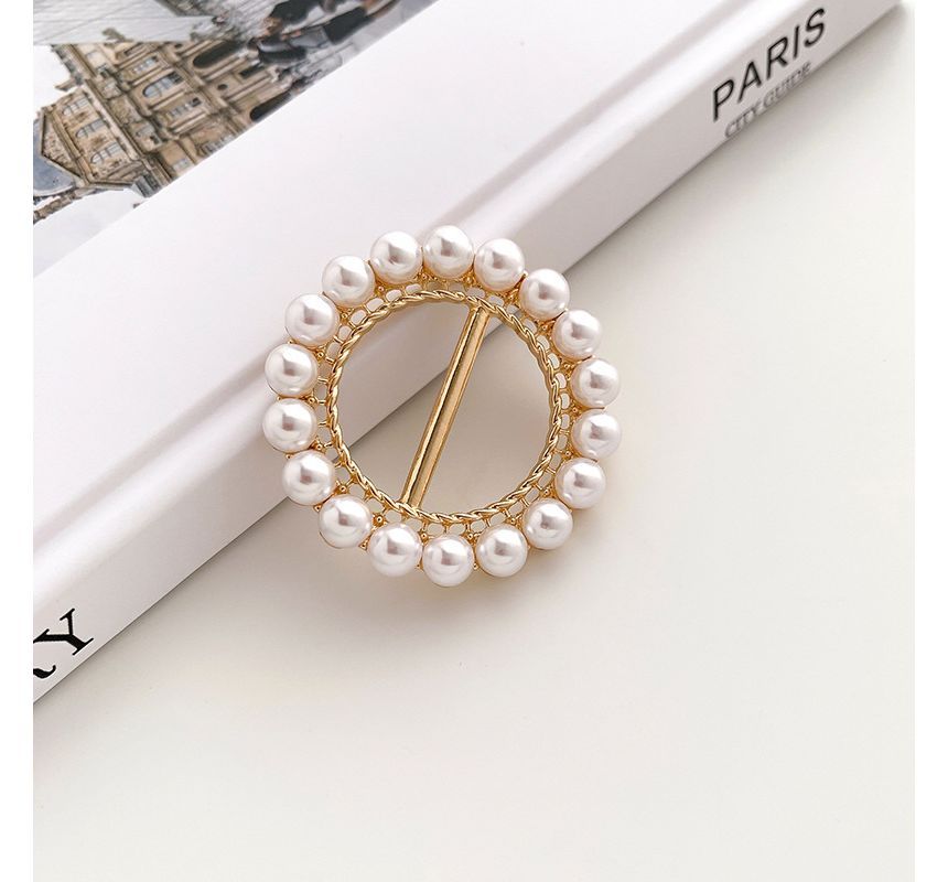 Faux Pearl Alloy Scarf Ring SpreePicky