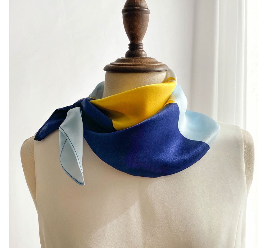 Color Block Silk Scarf SpreePicky