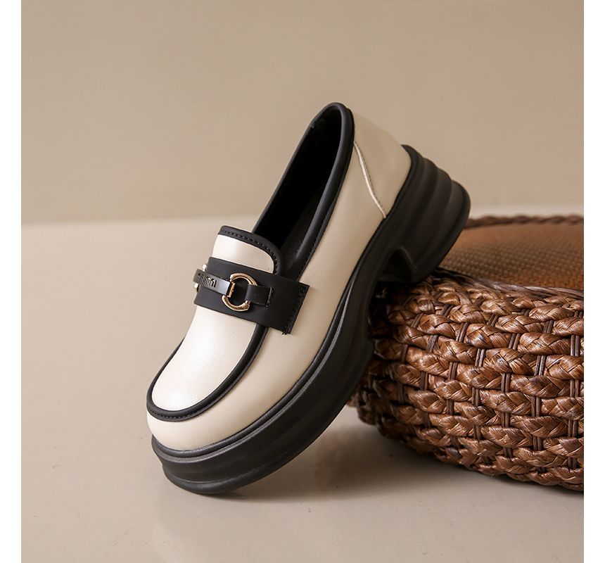 Lettering Buckled Loafers SpreePicky