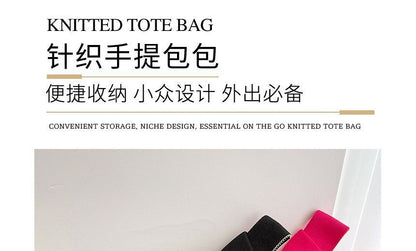 Two Tone Knit Tote Bag SpreePicky