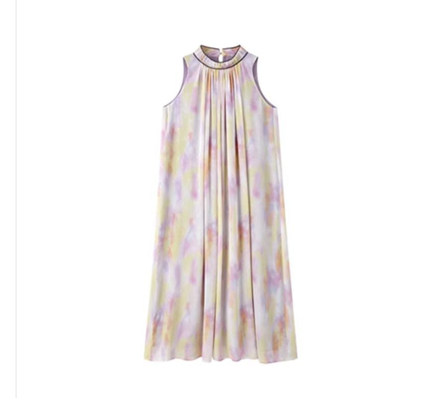 Halter Tie Dye Midi Smock Dress SpreePicky