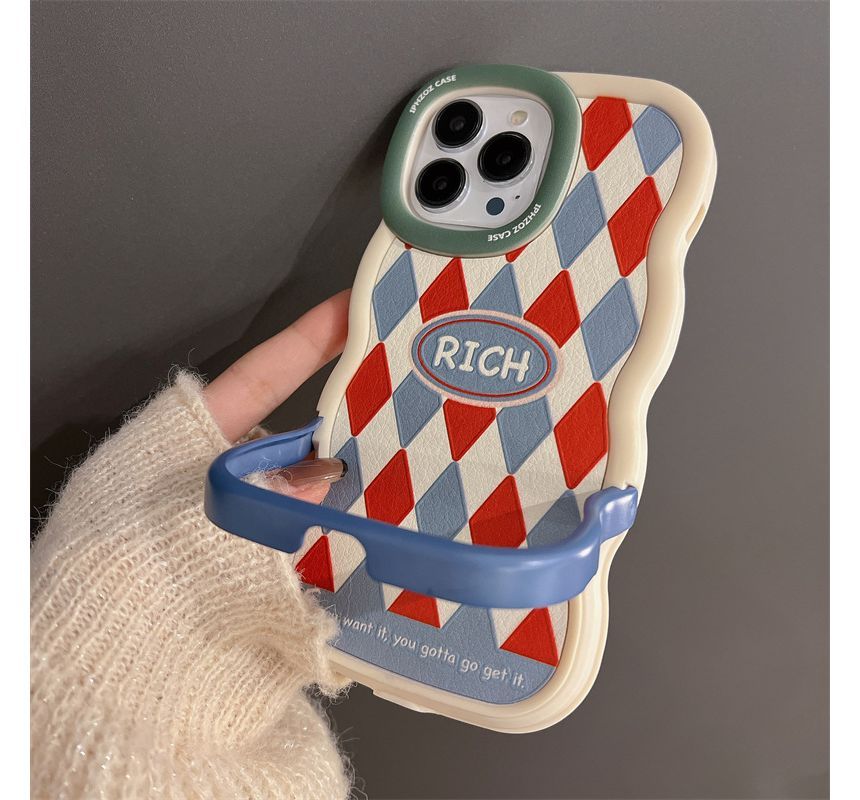 Plaid / Argyle Stand Phone Case - iPhone XR / XS Max / 11 / 11 Pro / 11 Pro Max / 12 / 12 Pro / 12 Pro Max / 13 / 13 Pro / 13 Pro Max / 14 / 14 Pro / 14 Plus SpreePicky