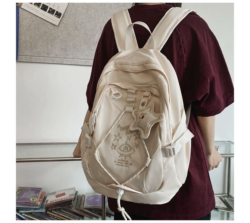 UFO Embroidered Drawstring Buckle Backpack mySite