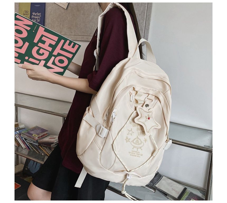 UFO Embroidered Drawstring Buckle Backpack mySite