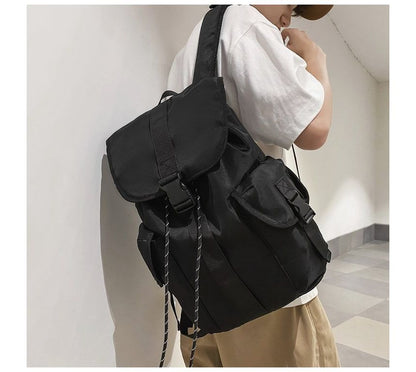 Flap Buckle Nylon Backpack mySite