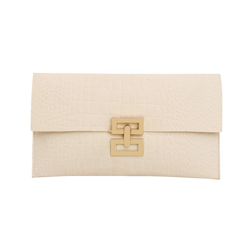 Flap Crocodile Grain Clutch SpreePicky