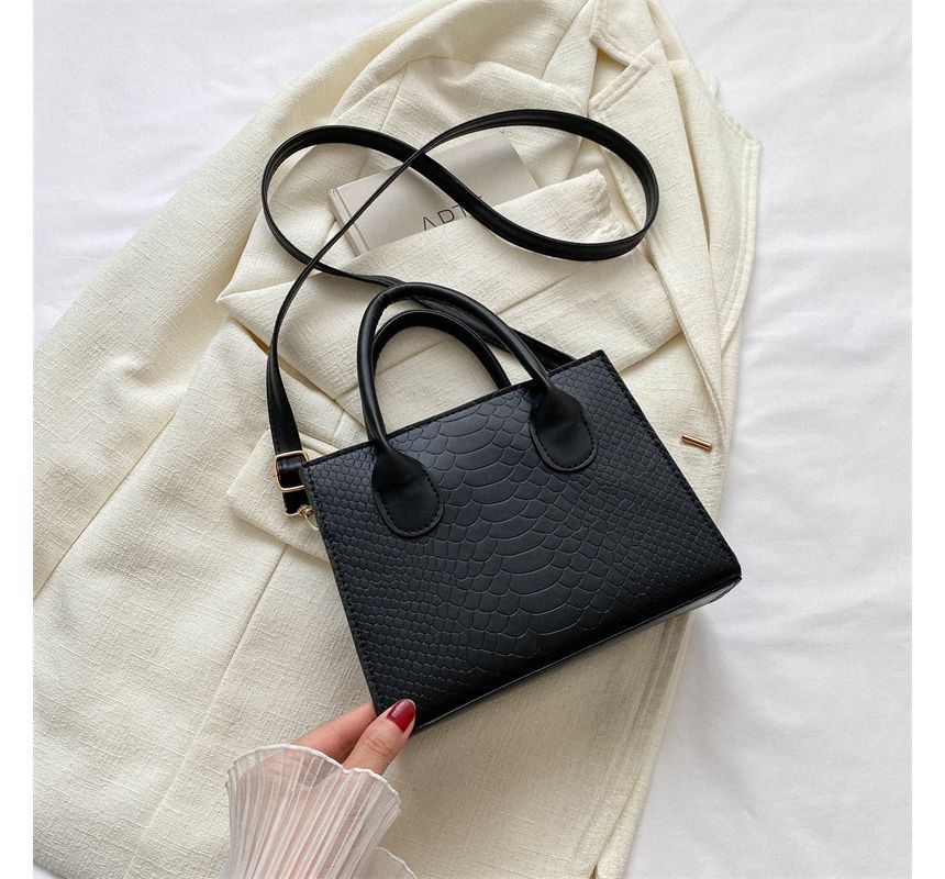 Top Handle Crocodile Grain Crossbody Bag SpreePicky