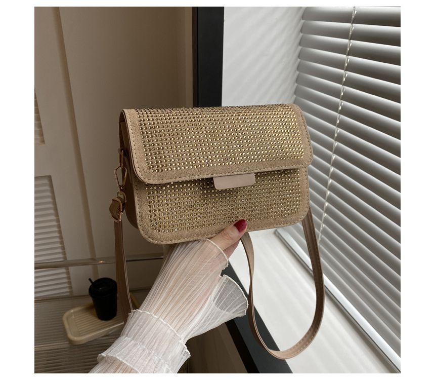 Rhinestone Flap Crossbody Bag SpreePicky