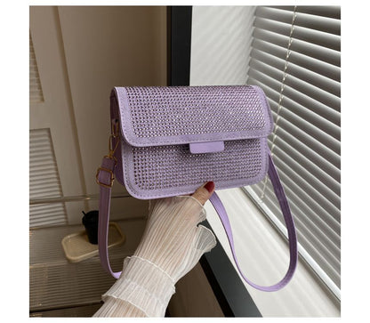 Rhinestone Flap Crossbody Bag SpreePicky