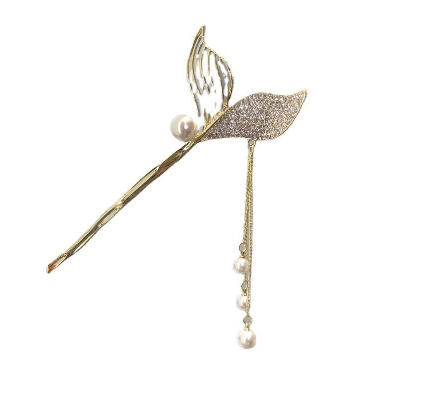 Mermaid Tail Rhinestone Faux Pearl Alloy Hair Stick SpreePicky