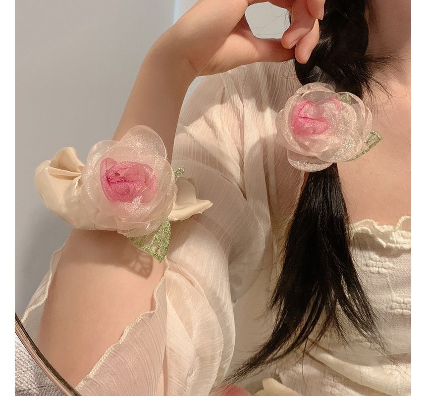 Rose Organza Scrunchie / Hair Clip / Hair Clamp SpreePicky