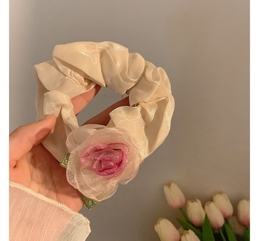 Rose Organza Scrunchie / Hair Clip / Hair Clamp SpreePicky