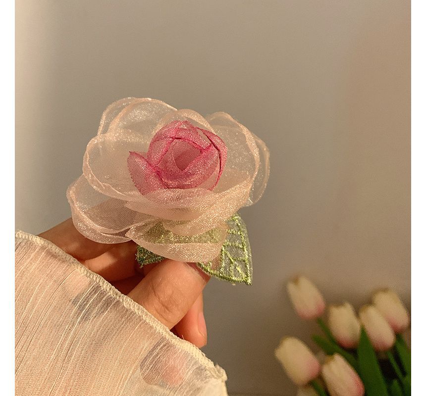 Rose Organza Scrunchie / Hair Clip / Hair Clamp SpreePicky