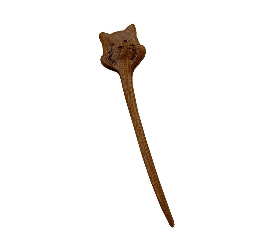 Cat Wooden Hair Stick SpreePicky