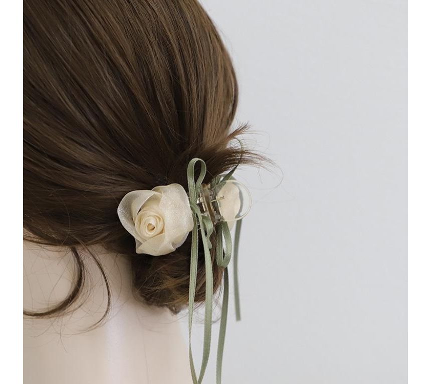 Rose Chiffon Resin Hair Clamp SpreePicky