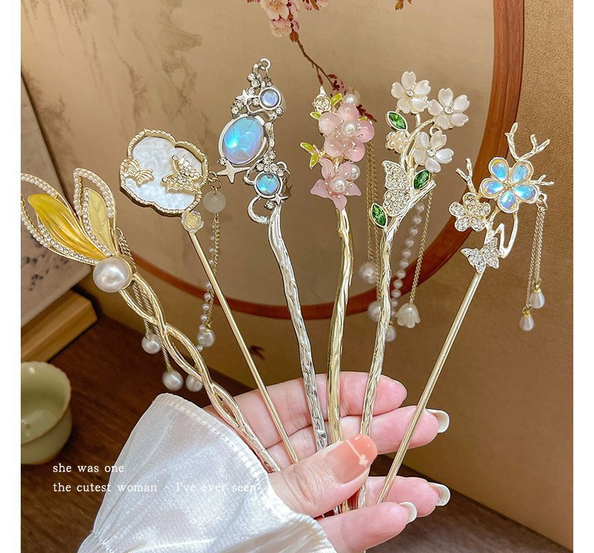 Floral Acrylic Alloy Hair Stick SpreePicky