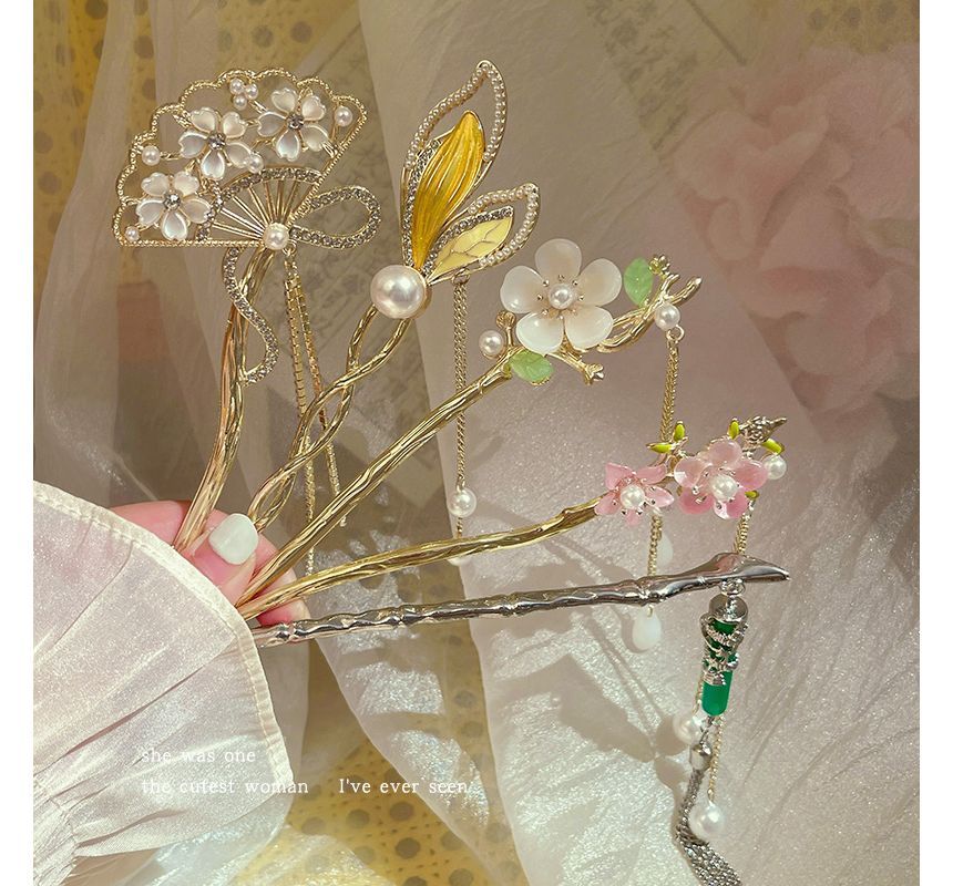 Floral Acrylic Alloy Hair Stick SpreePicky